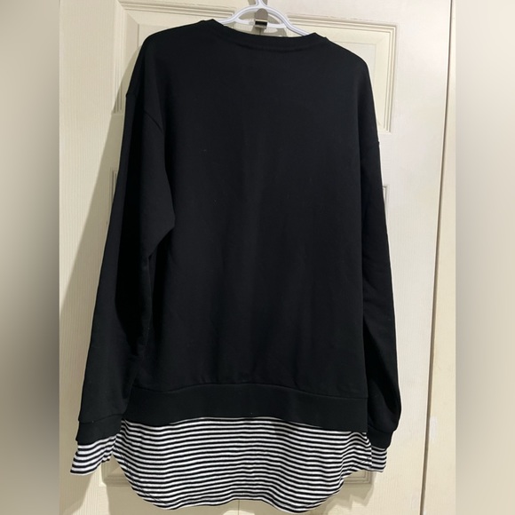Zara Men’s Black Stripe Sweatshirt in Size Large - Picture 2 of 2